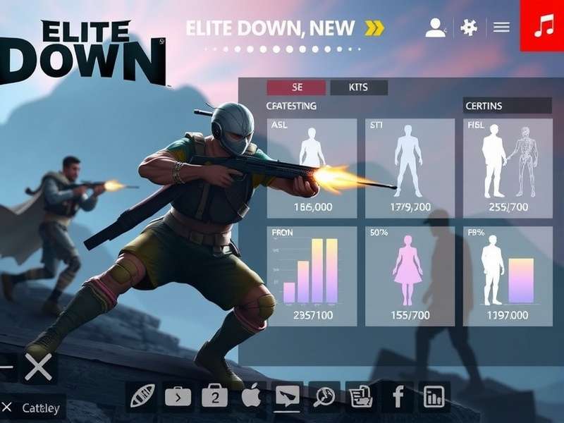 Elite Down gameplay screenshot showing action combat